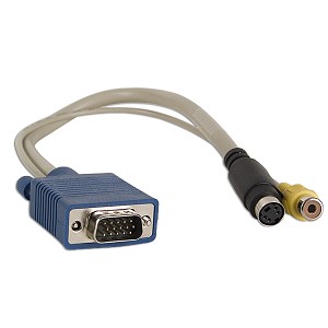 12" VGA (M) to S-Video (F) & RCA (F) Adapter Cable (Beige)